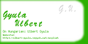 gyula ulbert business card
